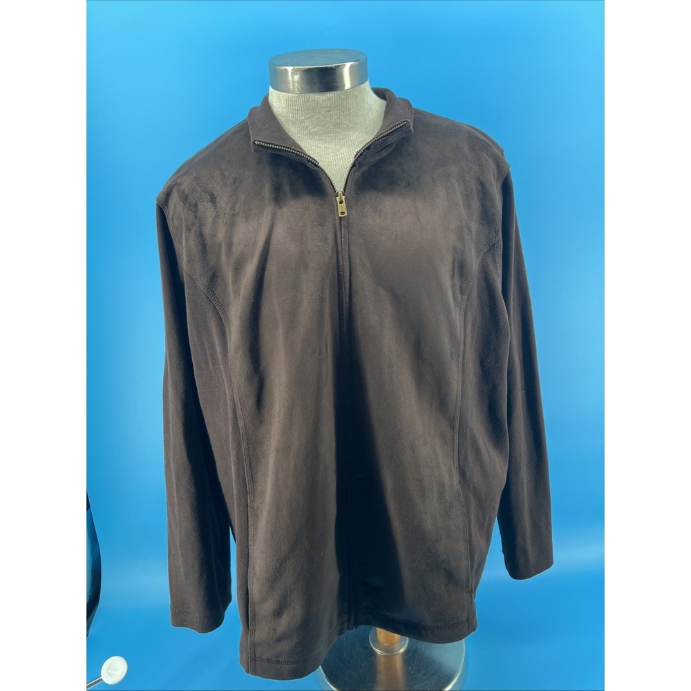 LAUREN RALPH LAUREN LRL Green Label Sweater Jacket Womens 3XL Brown Faux Suede